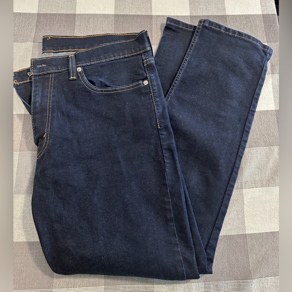 Levis 511 Jeans Mens 36x32 Dark Blue Skin Fit Denim